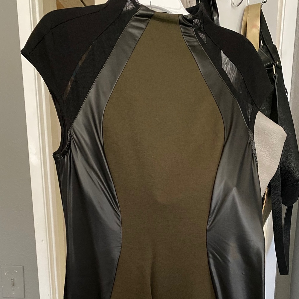 Olive green and black dress